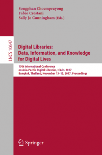 Digital Libraries Data, Information, and Knowledge for Digital Lives : 19th International Conference on Asia-Pasific Digital Libraries