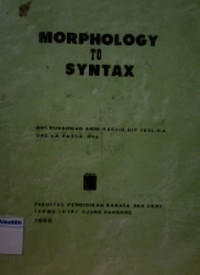 Morphology to syntax